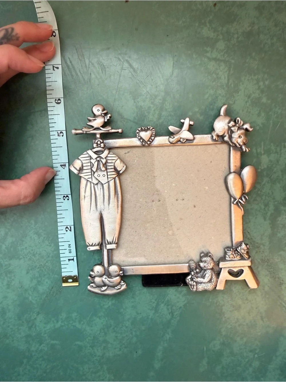 VTG Y2K Silver Baby Themed Picture Frame
